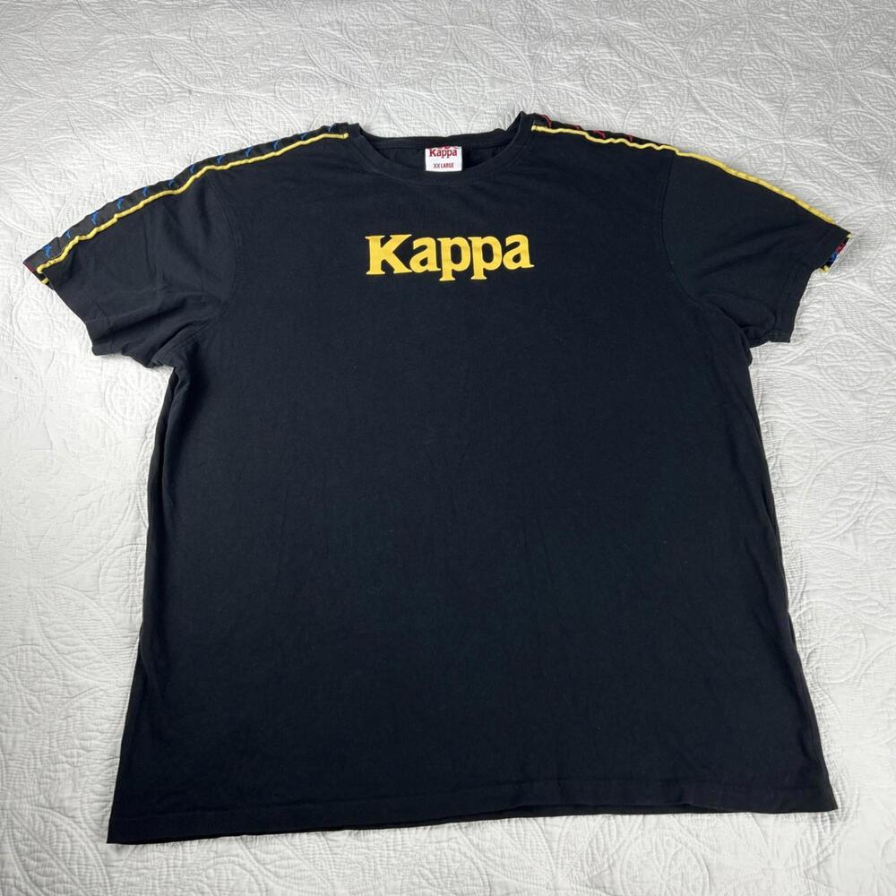 Vintage Kappa Black Small Logo Taped Short Sleeves T-shirt Men's XXL